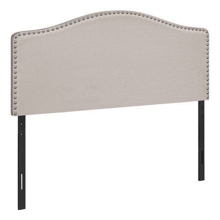 Monarch Specialties Bed, Headboard Only, Full Size, Bedroom, Upholstered, Linen Look, Beige, Transitional I 6014F
